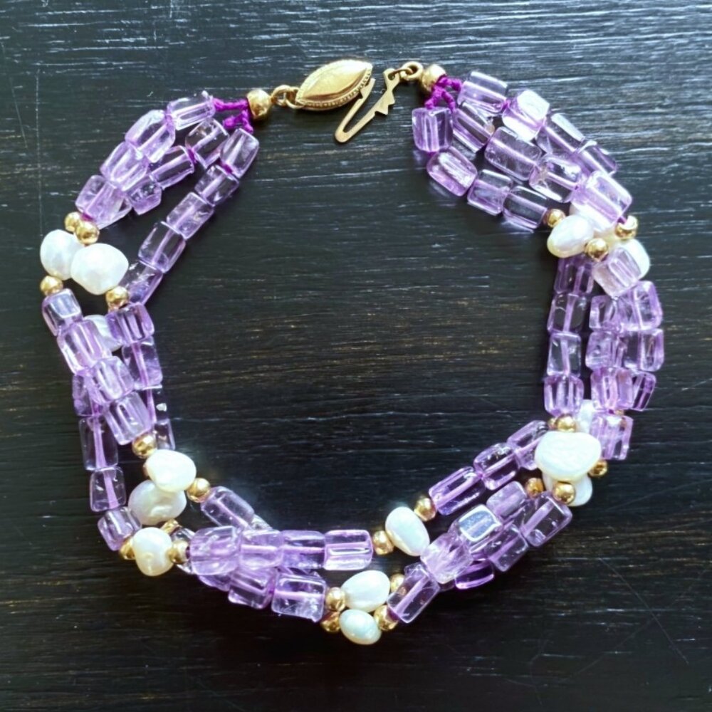 Amethyst & Freshwater Pearl Bracelet